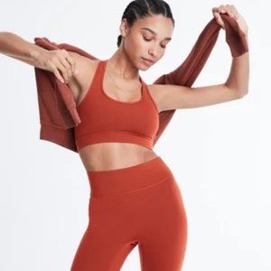 All Access Center Stage Leggings & Sports Bra in Terracotta - Size Small